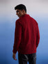 Men's Maroon Fancy Sequined Shirt